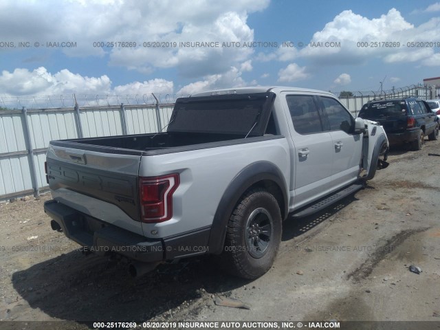 1FTFW1RG9HFA40486 - 2017 FORD F150 RAPTOR GRAY photo 4