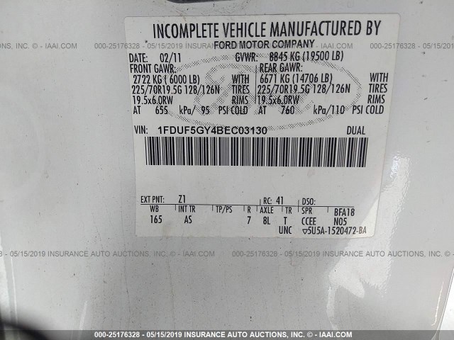 1FDUF5GY4BEC03130 - 2011 FORD F550 SUPER DUTY 未知 照片 9