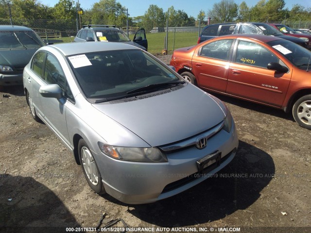 JHMFA36238S008738 - 2008 HONDA CIVIC HYBRID SILVER photo 1