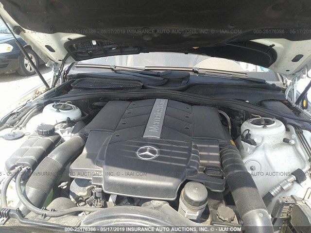 WDBNG75J31A214485 - 2001 MERCEDES-BENZ S 500 WHITE photo 10