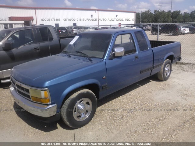 1B7GL23X7SS238655 - 1995 DODGE DAKOTA BLUE photo 2