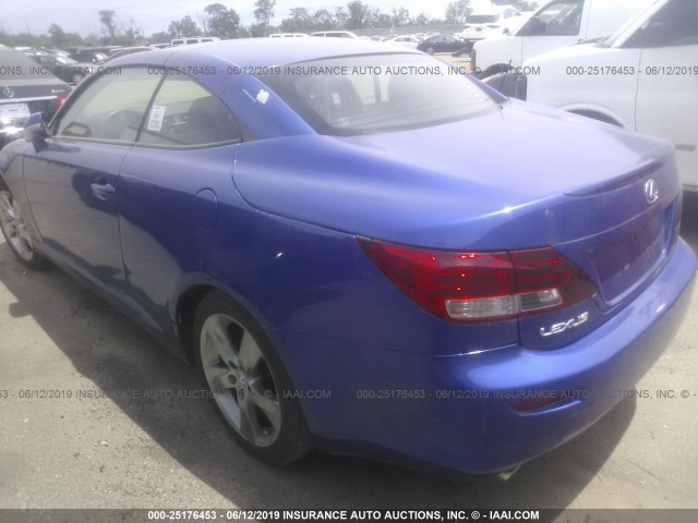 JTHFE2C2XA2500188 - 2010 LEXUS IS 350 BLUE photo 3