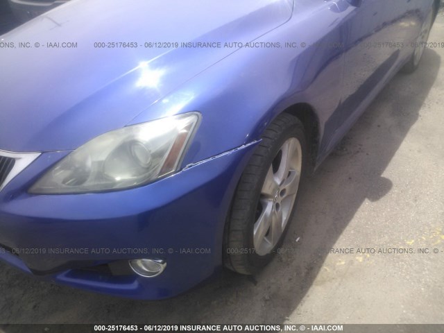 JTHFE2C2XA2500188 - 2010 LEXUS IS 350 BLUE photo 6