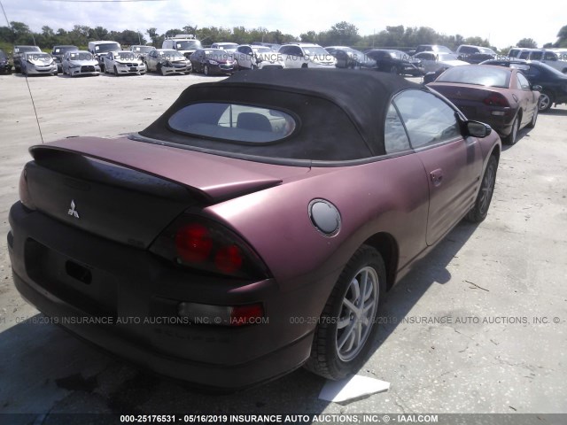 4A3AE45G71E206842 - 2001 MITSUBISHI ECLIPSE SPYDER GS RED photo 4