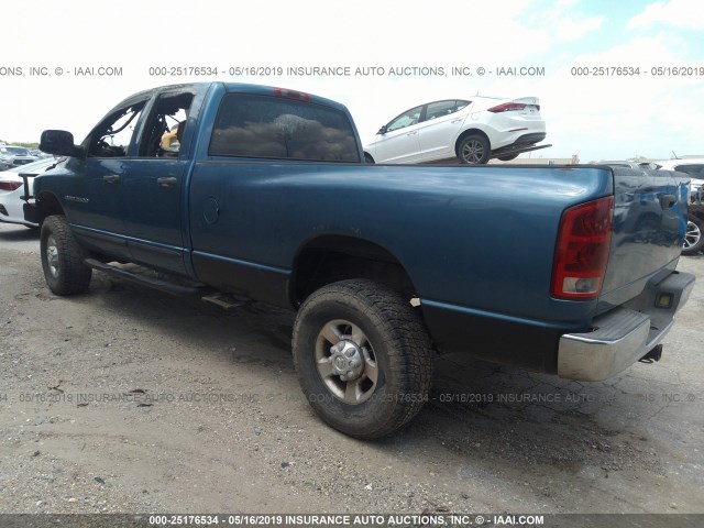 3D7KU28C14G184055 - 2004 DODGE RAM 2500 ST/SLT BLUE photo 3