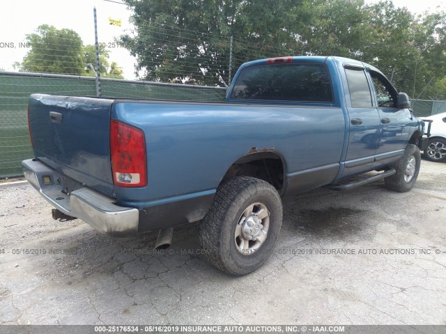 3D7KU28C14G184055 - 2004 DODGE RAM 2500 ST/SLT BLUE photo 4