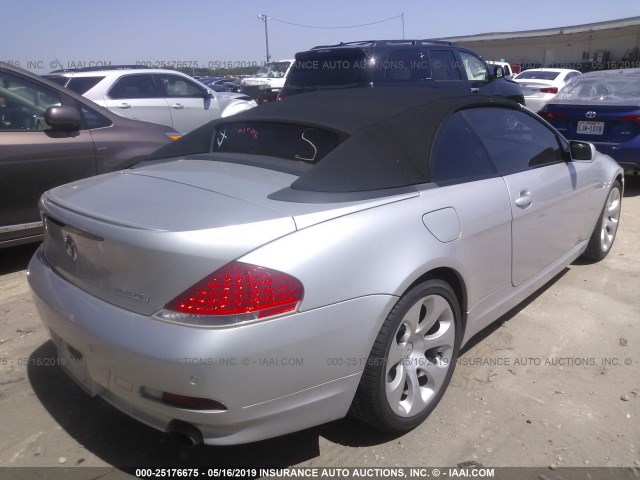 WBAEK13486CN77528 - 2006 BMW 650 SILVER photo 4