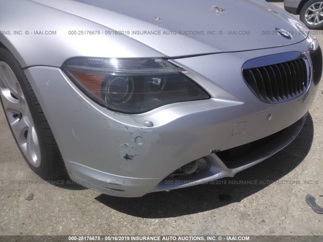 WBAEK13486CN77528 - 2006 BMW 650 SILVER photo 6