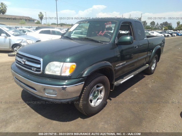 5TBRT38142S254221 - 2002 TOYOTA TUNDRA GREEN photo 2