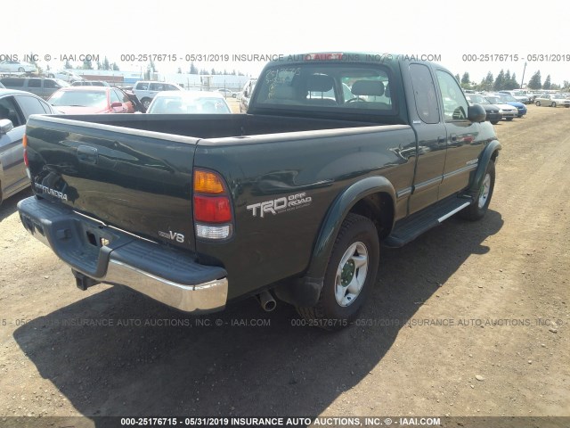 5TBRT38142S254221 - 2002 TOYOTA TUNDRA GREEN photo 4