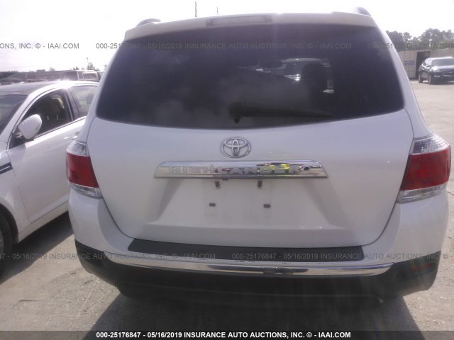 5TDYK3EH0BS048966 - 2011 TOYOTA HIGHLANDER LIMITED WHITE photo 6