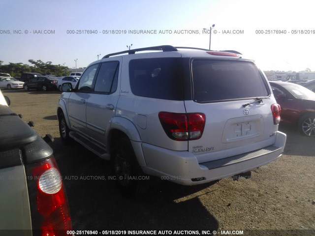 5TDZT38A17S298210 - 2007 TOYOTA SEQUOIA LIMITED WHITE photo 3