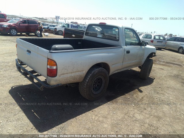 5TENL42N01Z819377 - 2001 TOYOTA TACOMA GRAY photo 4