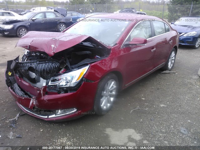 1G4GB5G34EF123967 - 2014 BUICK LACROSSE RED photo 2