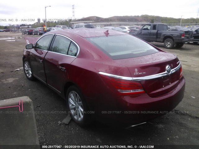 1G4GB5G34EF123967 - 2014 BUICK LACROSSE RED photo 3