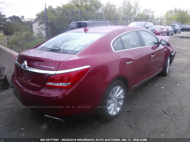 1G4GB5G34EF123967 - 2014 BUICK LACROSSE RED photo 4