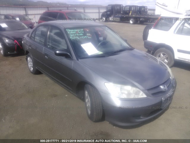 2HGES16455H516052 - 2005 HONDA CIVIC DX GRAY photo 1