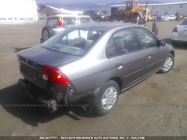 2HGES16455H516052 - 2005 HONDA CIVIC DX GRAY photo 4