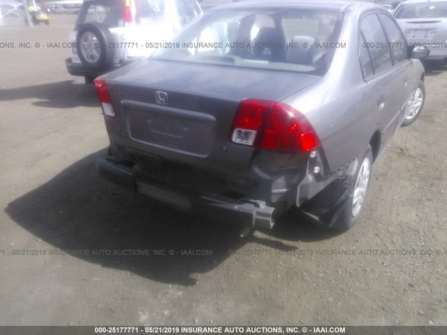 2HGES16455H516052 - 2005 HONDA CIVIC DX GRAY photo 6