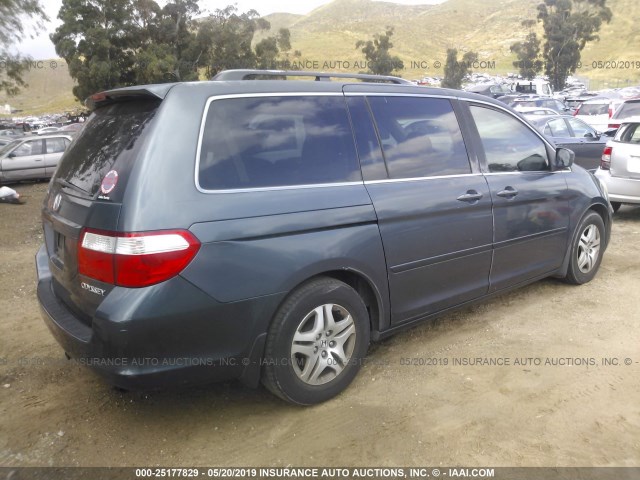 5FNRL38735B068951 - 2005 HONDA ODYSSEY EXL BLUE photo 4