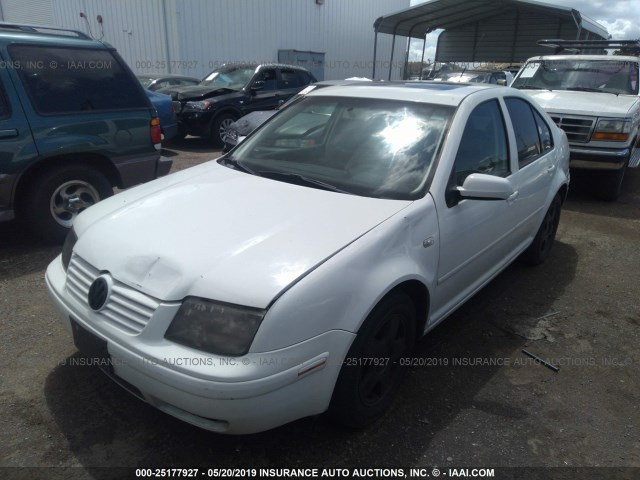 3VWSS29M41M030053 - 2001 VOLKSWAGEN JETTA GLS WHITE photo 2