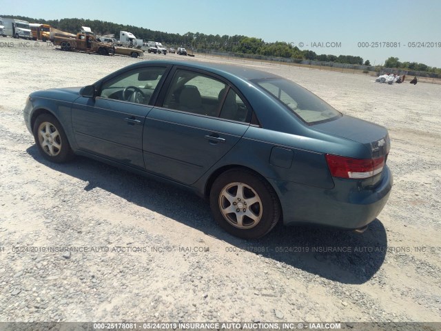 5NPEU46F26H149289 - 2006 HYUNDAI SONATA GLS/LX TURQUOISE photo 3