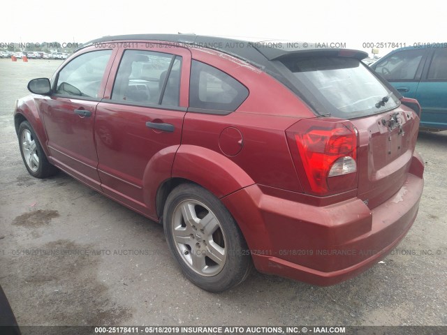 1B3HB48B27D537578 - 2007 DODGE CALIBER SXT RED photo 3