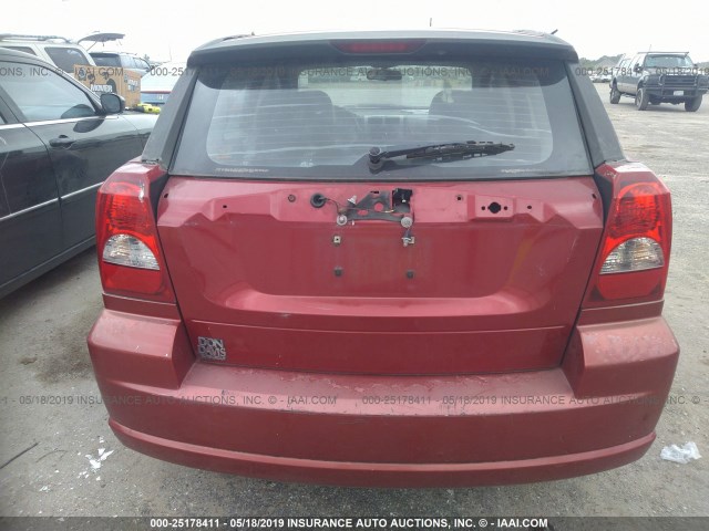 1B3HB48B27D537578 - 2007 DODGE CALIBER SXT RED photo 6