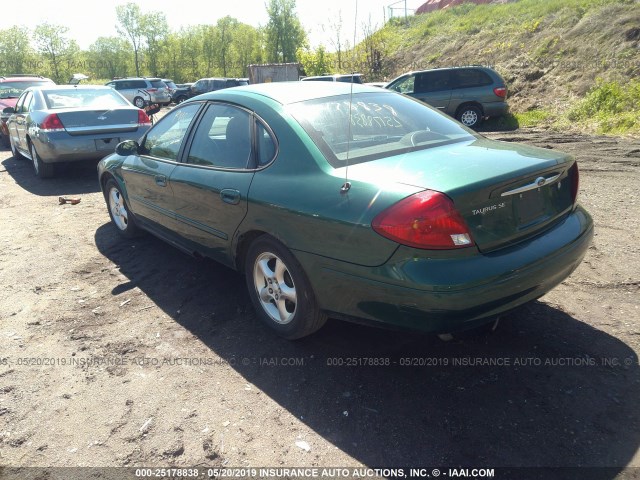 1FAFP5521YG160586 - 2000 FORD TAURUS SES GREEN photo 3