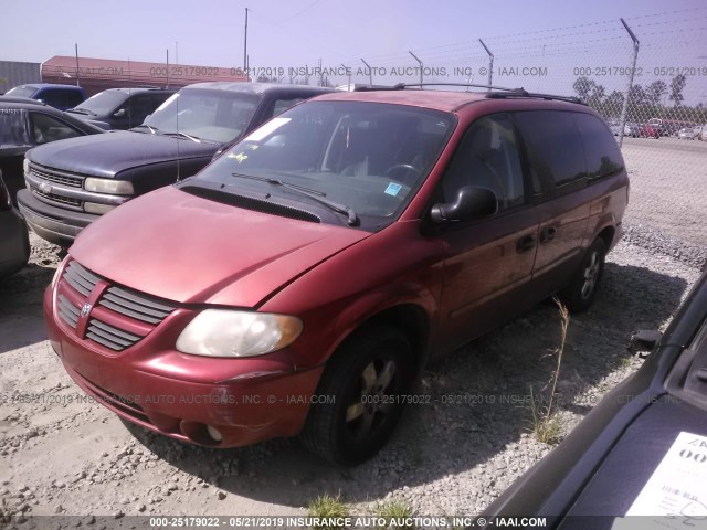 2D4GP44L95R219271 - 2005 DODGE GRAND CARAVAN SXT MAROON photo 2