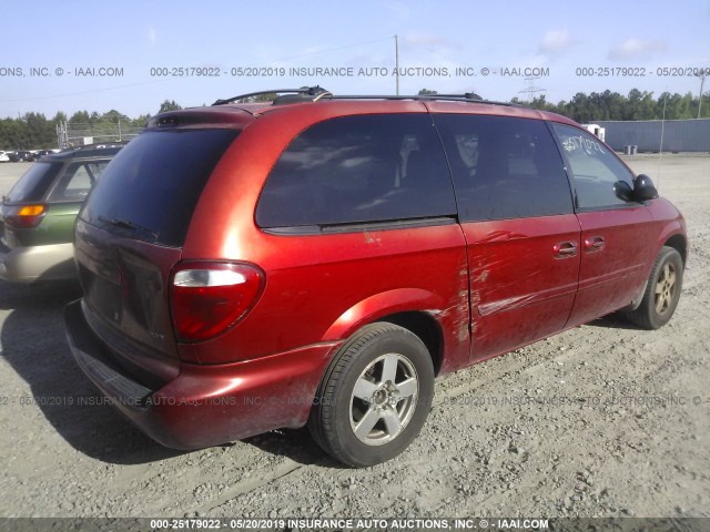 2D4GP44L95R219271 - 2005 DODGE GRAND CARAVAN SXT MAROON photo 4