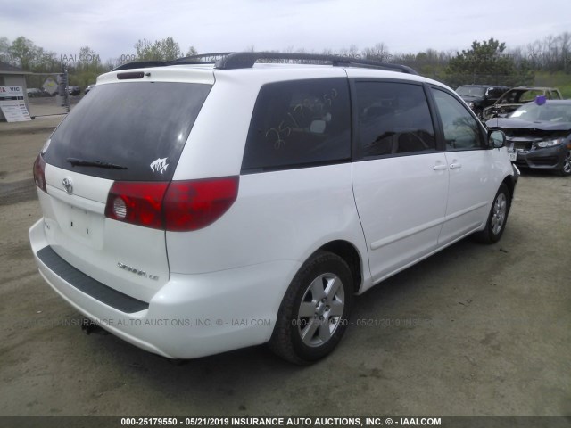 5TDZK23C18S186448 - 2008 TOYOTA SIENNA CE/LE WHITE photo 4