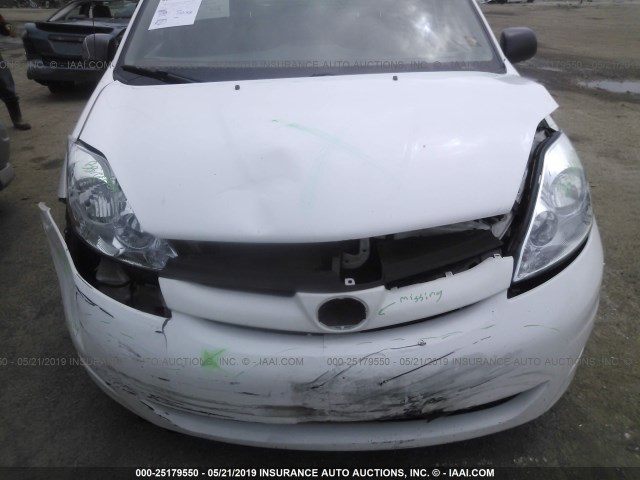 5TDZK23C18S186448 - 2008 TOYOTA SIENNA CE/LE WHITE photo 6