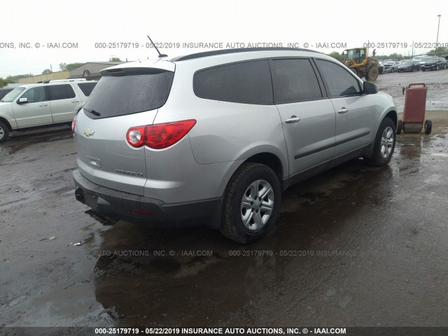 1GNKRFED4BJ136567 - 2011 CHEVROLET TRAVERSE LS SILVER photo 4