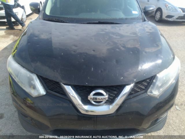 KNMAT2MT6GP622096 - 2016 NISSAN ROGUE S/SL/SV Black photo 6