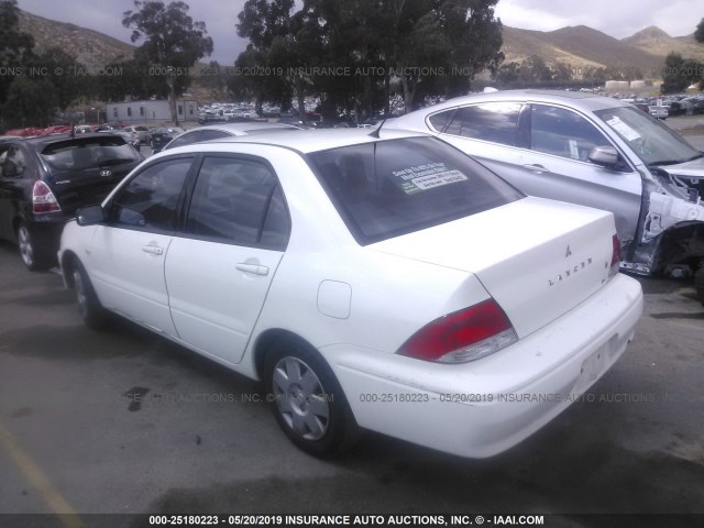 JA3AJ26E33U022182 - 2003 MITSUBISHI LANCER ES WHITE photo 3