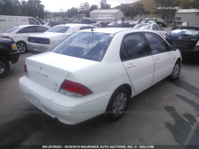 JA3AJ26E33U022182 - 2003 MITSUBISHI LANCER ES WHITE photo 4