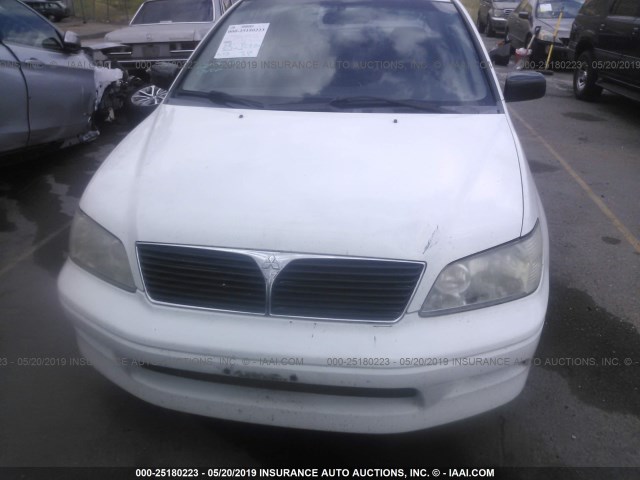 JA3AJ26E33U022182 - 2003 MITSUBISHI LANCER ES WHITE photo 6