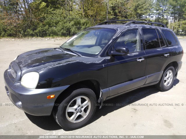 KM8SC73E64U600435 - 2004 HYUNDAI SANTA FE GLS/LX BLACK photo 2