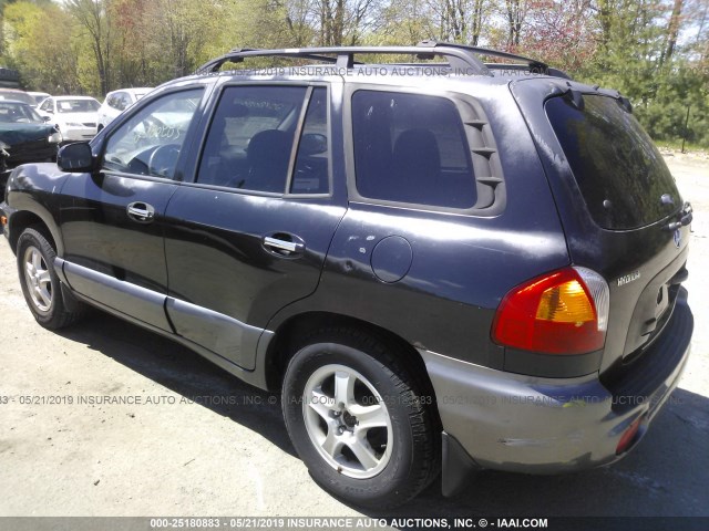 KM8SC73E64U600435 - 2004 HYUNDAI SANTA FE GLS/LX BLACK photo 3