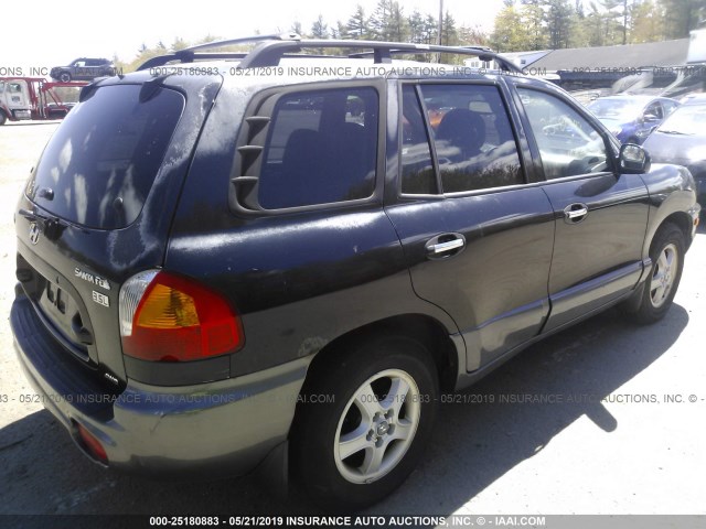 KM8SC73E64U600435 - 2004 HYUNDAI SANTA FE GLS/LX BLACK photo 4