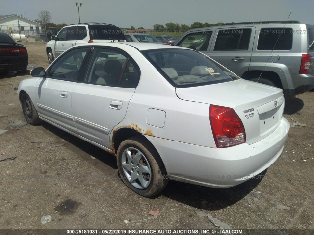 KMHDN46D75U194512 - 2005 HYUNDAI ELANTRA GLS/GT WHITE photo 3