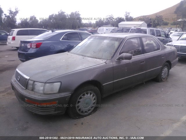 JT8UF11E3M0049195 - 1991 LEXUS LS 400 BROWN photo 2