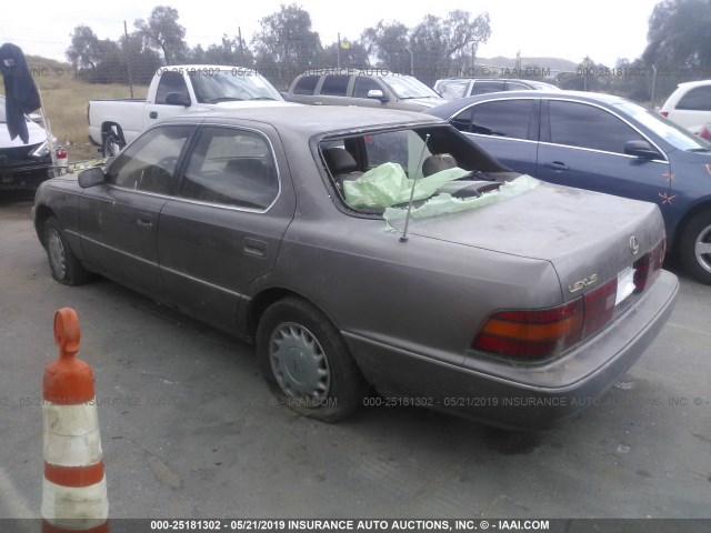 JT8UF11E3M0049195 - 1991 LEXUS LS 400 BROWN photo 3