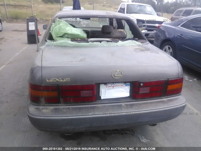 JT8UF11E3M0049195 - 1991 LEXUS LS 400 BROWN photo 6