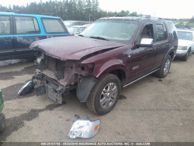 1FMEU75817UA45321 - 2007 FORD EXPLORER LIMITED MAROON photo 2