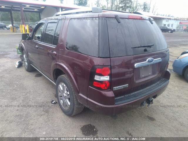 1FMEU75817UA45321 - 2007 FORD EXPLORER LIMITED MAROON photo 3