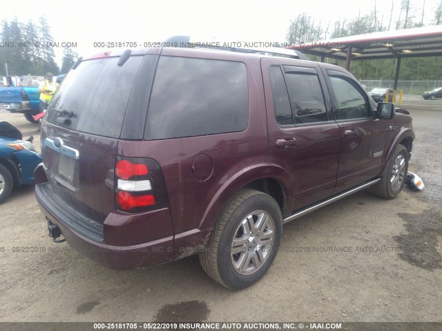 1FMEU75817UA45321 - 2007 FORD EXPLORER LIMITED MAROON photo 4