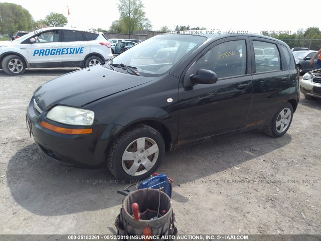 KL1TD666X6B584346 - 2006 CHEVROLET AVEO LS BLACK photo 2