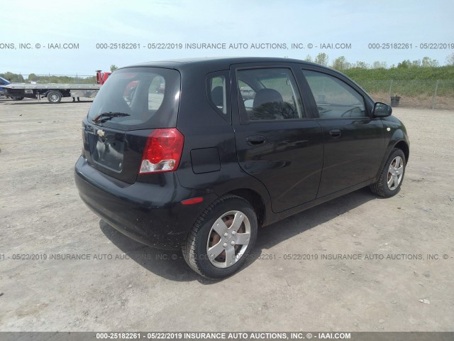 KL1TD666X6B584346 - 2006 CHEVROLET AVEO LS BLACK photo 4